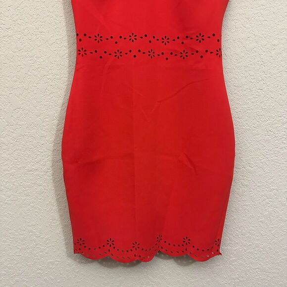 LIKELY Eyelet Manhattan Mini Dress Red Short Sleeve Party NWT *FLAWS* - Picture 5 of 15